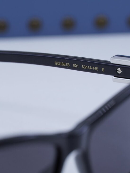 Gucci GG1681S 001 Cat Eye Sunglasses - Black/Grey main image 7